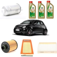 CUTTING KIT Fiat 500 1.3 MULTIJET FROM 2007 WITH 4 FILTERS 3L CASTROL OIL 5W30