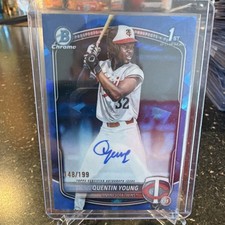 Topps 2025 Bowman Chrome sapphire Quentin Young #CPA-QY 1st Autograph Twins /199