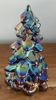 Mosser Glass USA Christmas Tree - SUGAR PLUM CARNIVAL 5.5" tall Holiday Decor