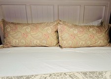 2 Ralph Lauren Spring PAISLEY Floral King Pillow SHAMS Vintage