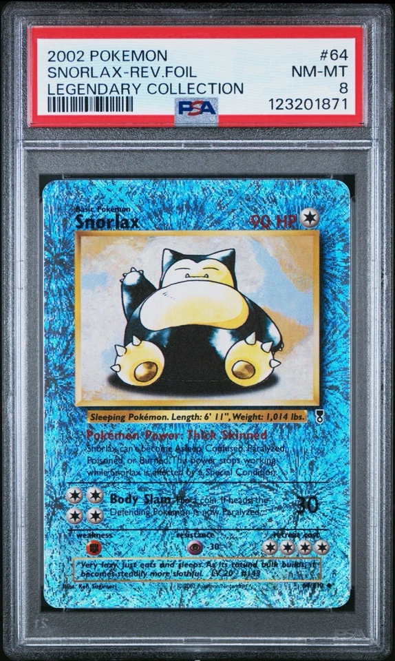 Snorlax Reverse Holo 64/110 - Legendary Collection - PSA 8 NM-MT - Image 3 of 4