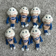 Lot 7 Culvers 1998 Scoopie Keychain 7" Plush Vanilla Ice Cream Cone Vintage