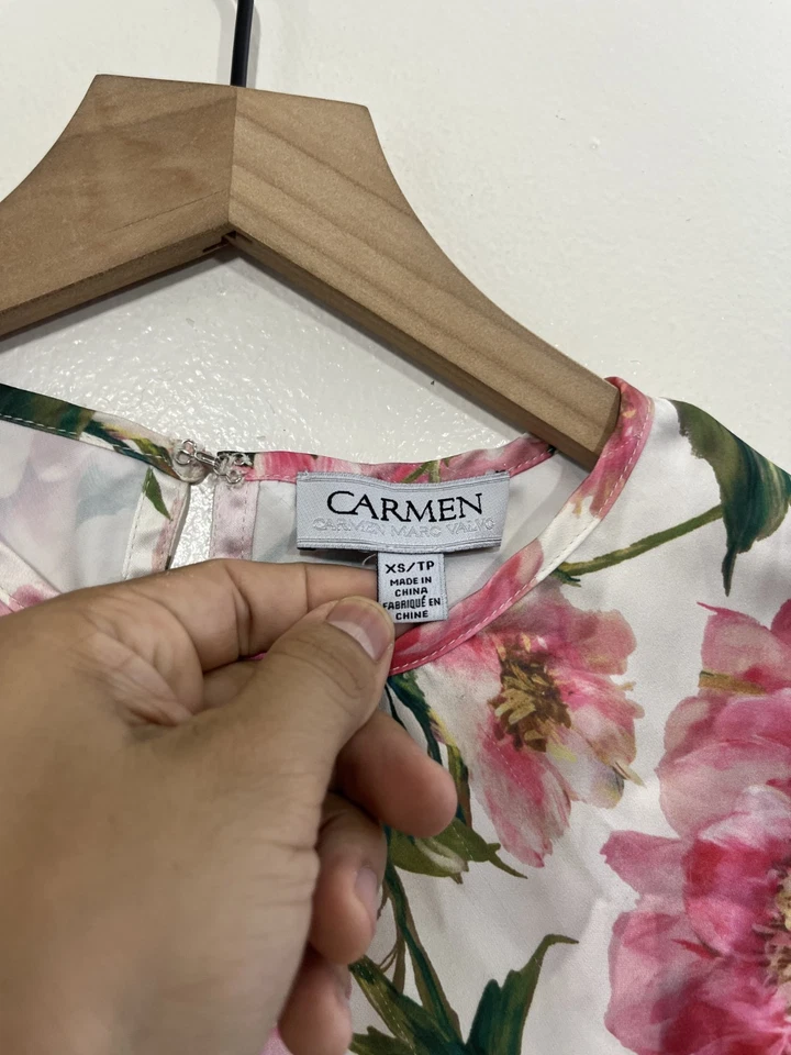 Romántico Hada Regencia Caprichoso Delicado Satén Floral Top XS Muñeca Dopamina Y2K 90 Foto 4 de 4