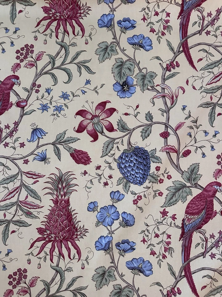 GP & J Baker Loro y Piña Tela Floral/Loros 4 Yardas Algodón Chintz Foto 2 de 4