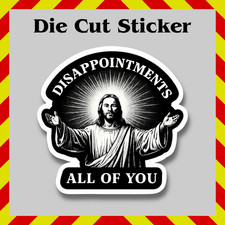 Funny Disappointed Jesus Sticker - Waterproof Vinyl Printed Decal for Tumblers