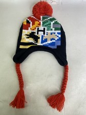 Harry Potter Hogwarts Knit Lined Laplander Pom Beanie Hat Cap Youth Kids OSFM