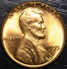 1955 Lincoln Wheat Penny BU 1c US Coin Philadelphia Mint Uncirculated