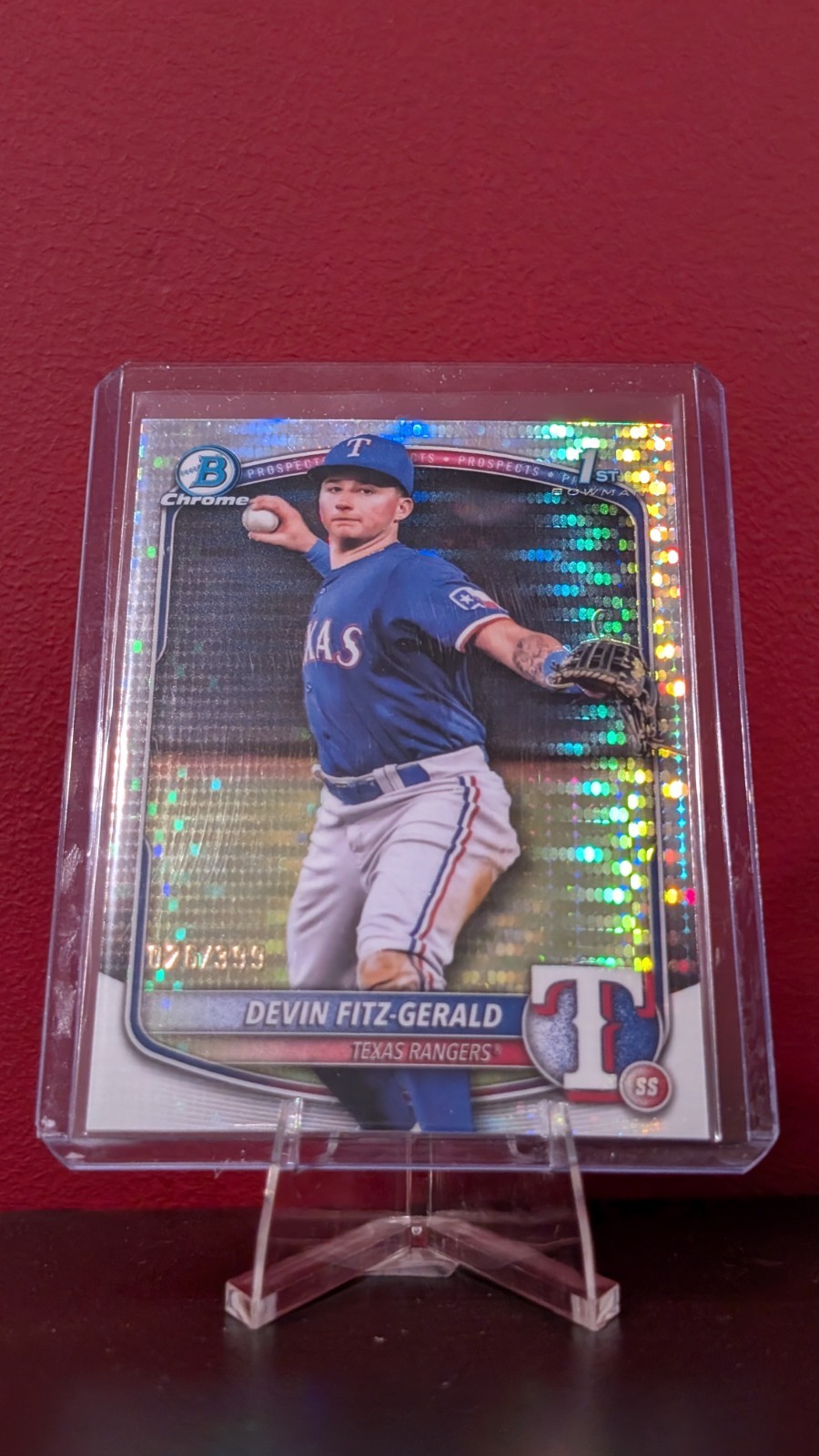 2025 Bowman Chrome Devin Fitz-Gerald #BCP-158 Pulsar Refractor /399 Rangers