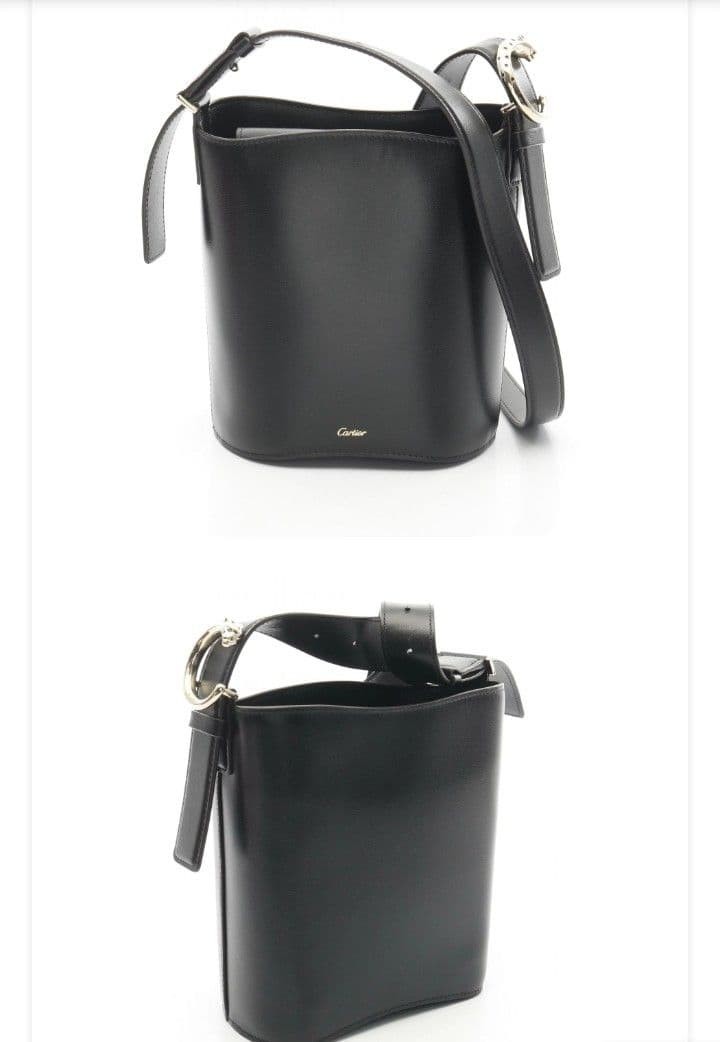 Cartier black leather shoulder bag