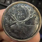 1966 Canada 25 Cents Quarter, .800 Silver Coin Ka115