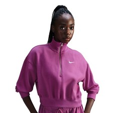 NWT Nike Women Sportswear Phoenix Fleece Cropped Sweatshirt Size Small Zip