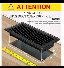 1 PCS Floor Register 4X10 Inch Heavy Duty Floor Vents, Metal Heat Air Vent Cover