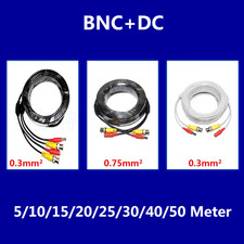 5M  50M BNC DC Power Lead CCTV Security Camera DVR Video Record Extension Cable