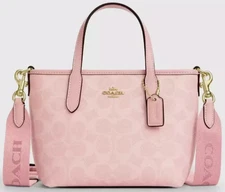 Best Offer City Mini Tote Bag Signature Canvas CW032 Powder Pink 2way Crossbody