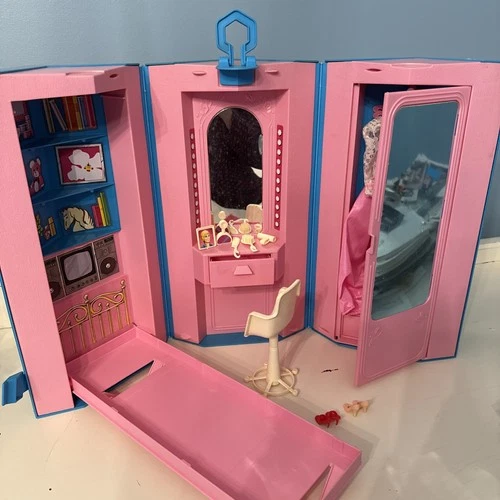 Vintage Barbie 1984 Home & Office Foldable Playset Day To Night Fashion Hexagon