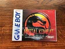 Mortal Kombat Combat Original Nintendo Gameboy Instruction Manual Only