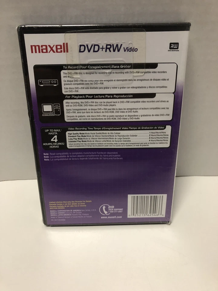 Maxell DVD+RW Video 4.7GB 120 min New - Image 2 of 2