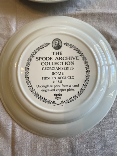 Spode Archive Collection 10-1/4" Dinner Plates Black White Rome Pattern New - Picture 6 of 6