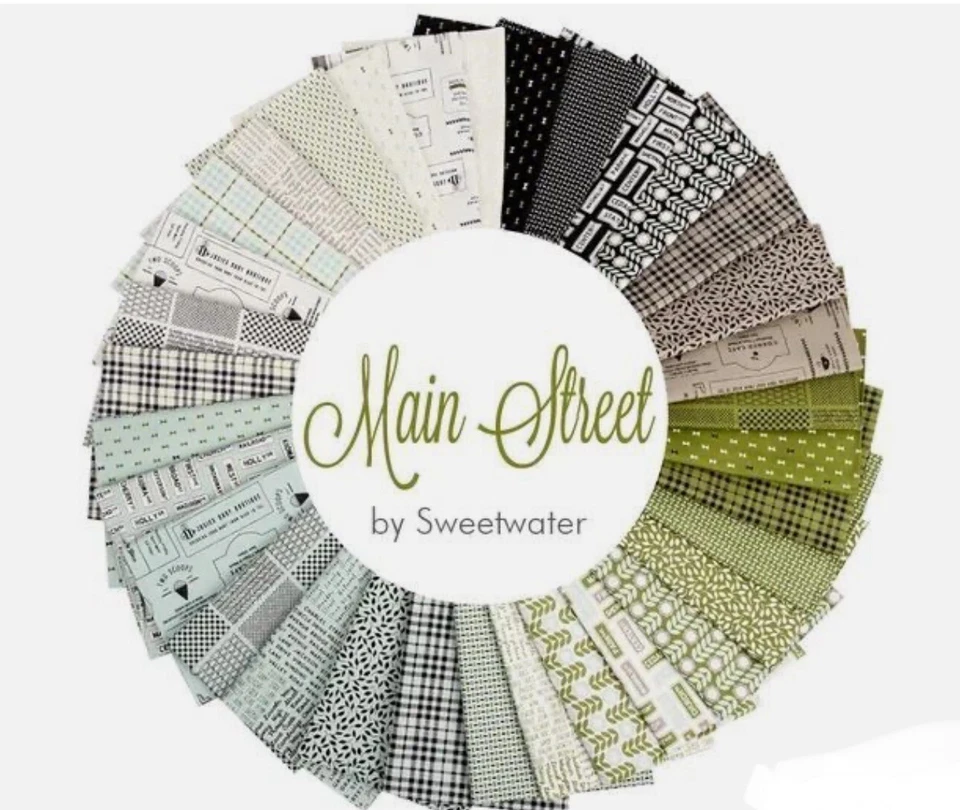 "Paquete de dijes de tela Moda MAIN STREET 5"" 42 piezas 100 % algodón" Foto 2 de 3