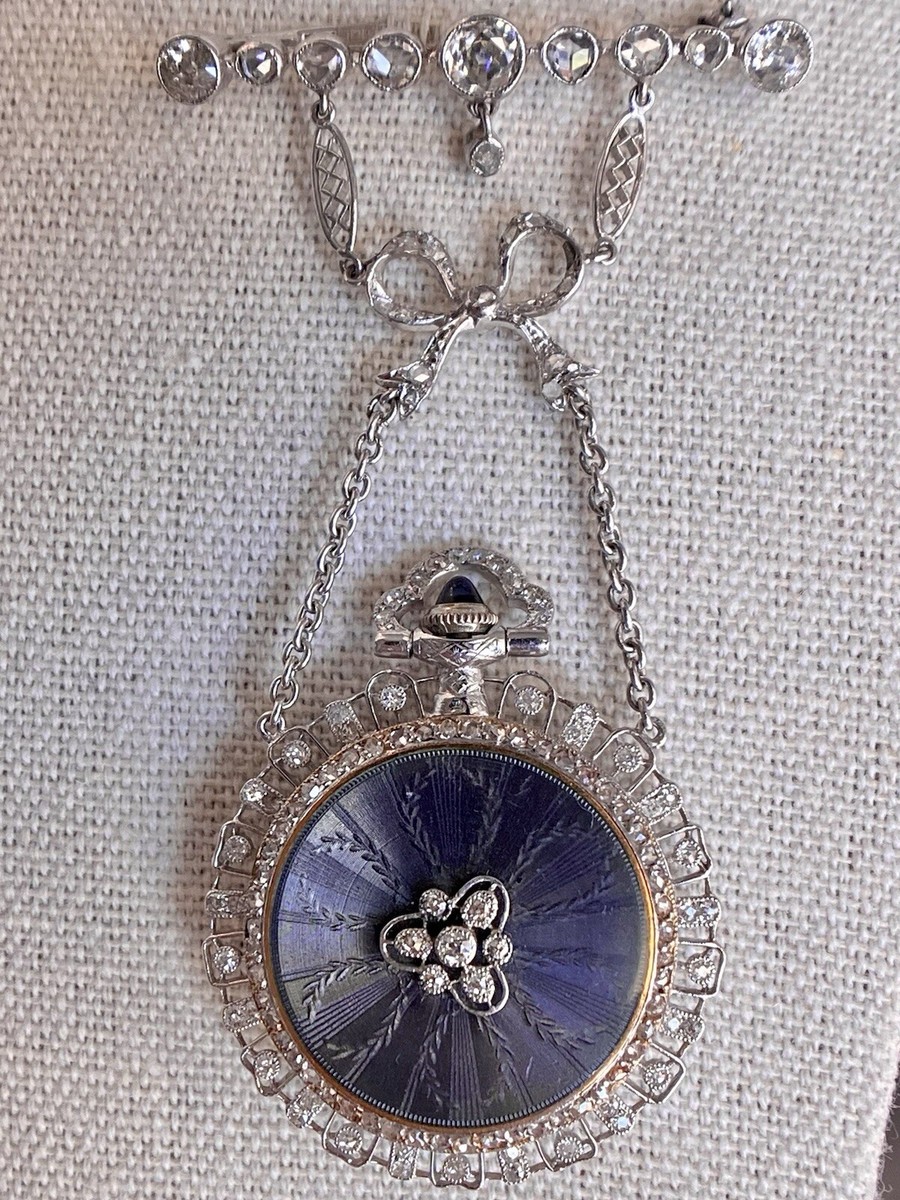 Tiffany & Co Lapel Platinum Edwardian Diamond Verger Freres