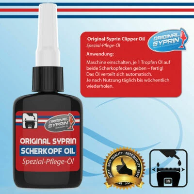 Original Syprin Scherkopf-Öl für Haarschneidemaschinen Haarschneider Rasierer