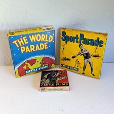 Lot of 3 8mm CASTLE FILMS: PYRAMIDS, FISHING THRILLS HOME MOVIES. T5