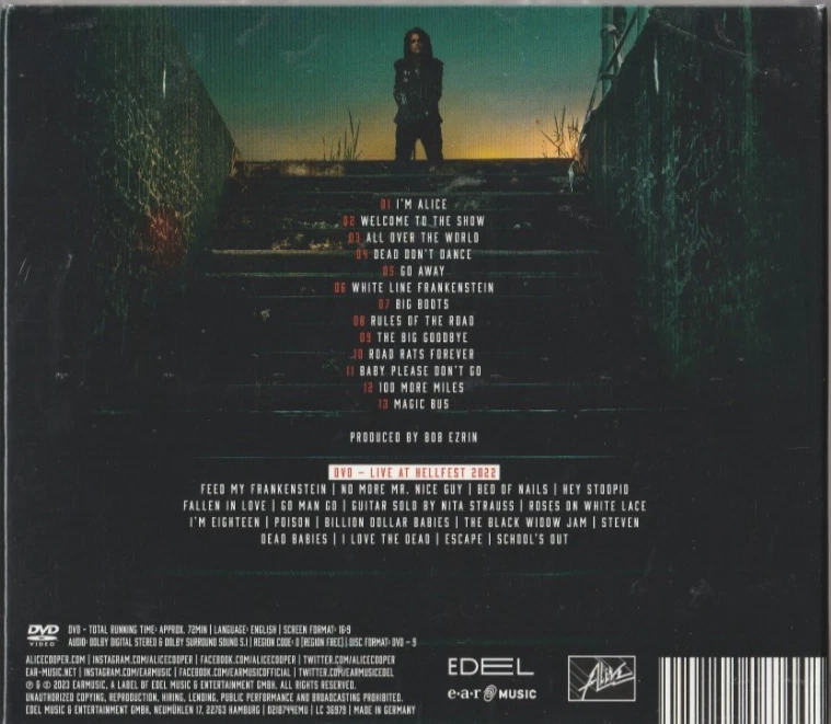 Alice Cooper - CD+DVD - Road - Digipak - 2023 - NEUWARE! - Bild 2 von 2