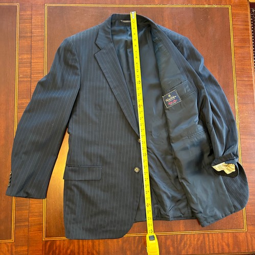 Brooks Brothers Golden Fleece Navy Blue Suit w stripes 50L-52L - Picture 6 of 10