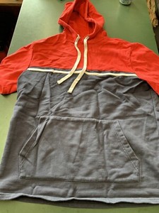 blue hoodie white strings