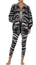 £634 Camilla Franks Mid Length Wind Breaker Jacket M 12 14 16 Zebra Crossing