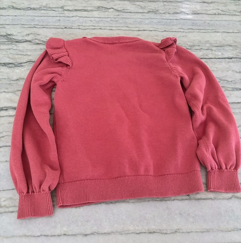 Janie and Jack Girls Mauve Pink Dog Ruffle Sweater Size 5 - Picture 8 of 9