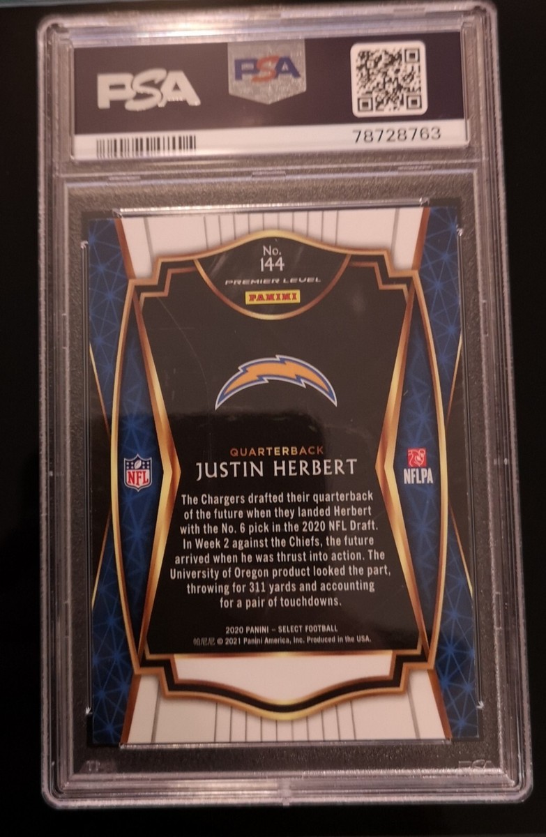 PSA 10 🔥 JUSTIN HERBERT RC 2020 Panini Select Rookie Premier