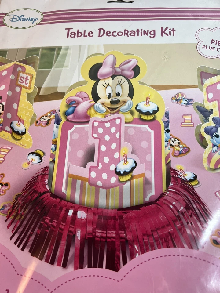 Nuevo Kit de Decoración de Mesa Valor 1er Cumpleaños Amscan Disney Minnie, (23 piezas) Foto 2 de 4
