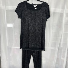 vintage JBS limited sparkly two piece pant set sz Md stretchy classy evening