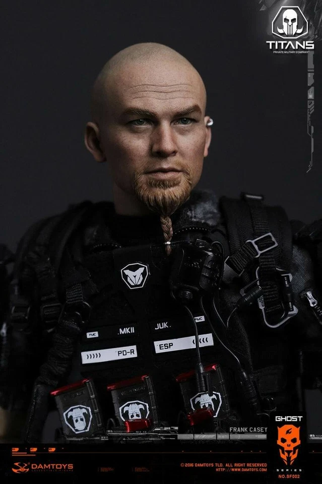DAMTOYS SF002 SERIE FANTASMA 1/6 TITANES PMC Frank Casey Cabeza Esculpida con Pendiente Foto 2 de 2
