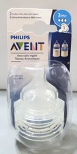 Philips Avent Medium Flow Anti-Colic Baby Bottle Nipple 3M+ (2 Pack)