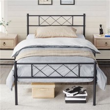 Struttura Letto in Ferro Battuto Rete a Doghe Stile Moderno in Metallo Testiera