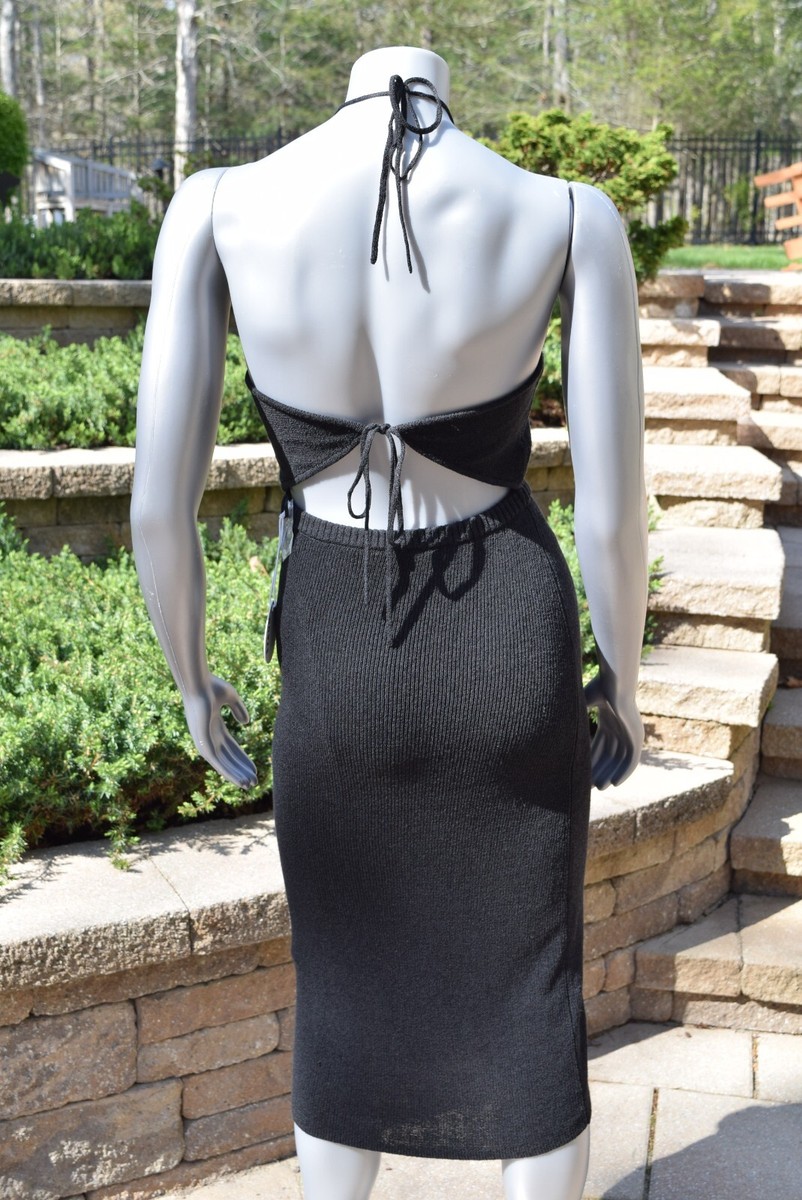 staud black cut out dress Staud Castle Heart Cutout Long Sleeve Dress In Black