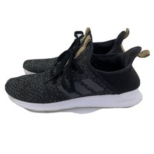 Adidas Womens Cloudfoam Pure F34677 Black Gray Running Shoes Lace Up Size 8