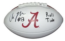 Malachi Moore Signed Crimson ALABAMA Logo Football Proof JSA COA W Roll Tide