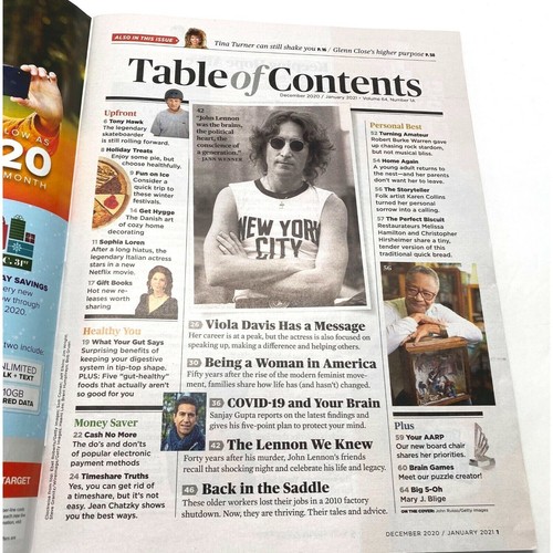 AARP Magazine December 2020 January 2021 Viola Davis Night John Lennon Died - Picture 2 of 6