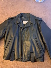 Taylors Leatherwear Jacket Mens Large Black Police leather Pittsburgh Biker NEW