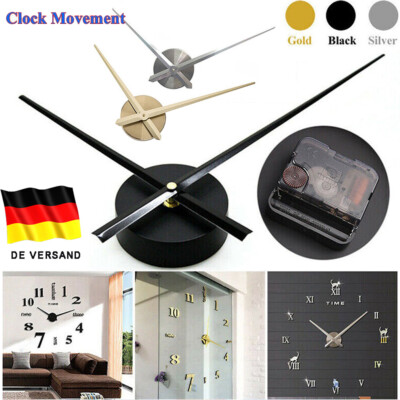 3D Uhrzeiger, DIY große Uhrzeiger Nadeln Wanduhren Wohnzimmer Art Dekor Schwarz