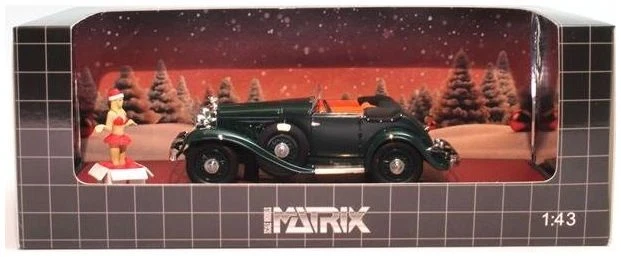 Stutz DV32 Bearcat Open 1932 con figura y telón de fondo, escala 1:43 por Matrix Foto 2 de 2