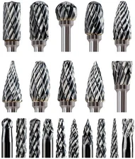 Sworker 20 Pcs 1/8" Shank Carbide Burr Bits Compatible with Dremel Bits Metal...