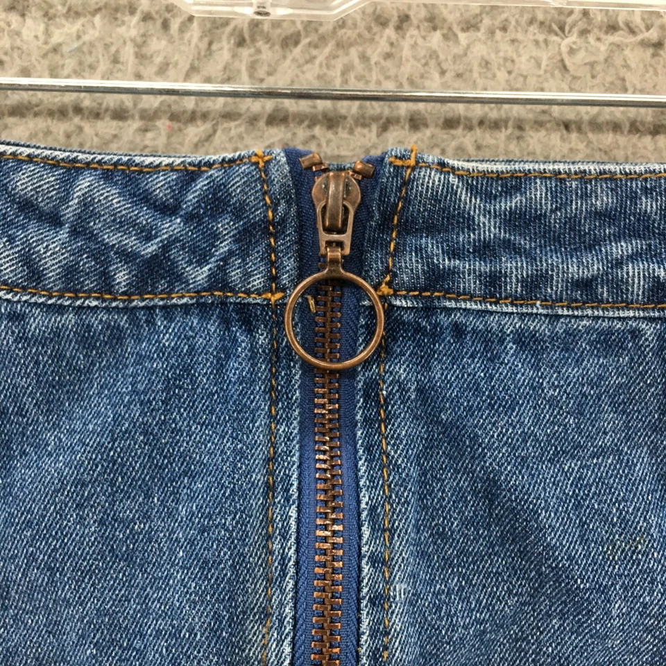 Forever 21 трапециевидные шорты юбка женщин средний синий средний стирка джинсовой ткани хлопок молнии - Изображение 2 из 4