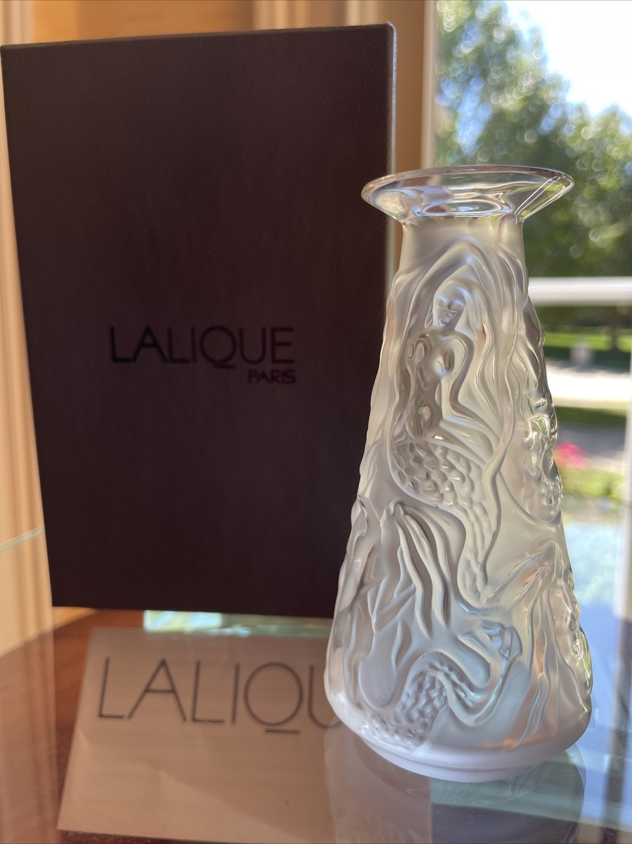 Lalique France “Soliflore Sirene” Mermaid Bud Vase with Original