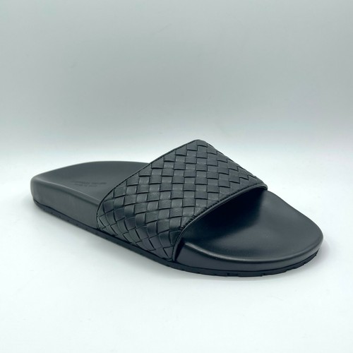Bottega Veneta Uomo Nero Pelle Slip On Slide Sandali 41 / USA 8 440171 1000  | eBay
