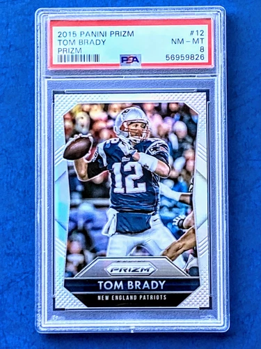 2015 Panini Prizm SILVER TOM BRADY 126 PSA 8 NM-MINT, 7-TIME SB Champion!