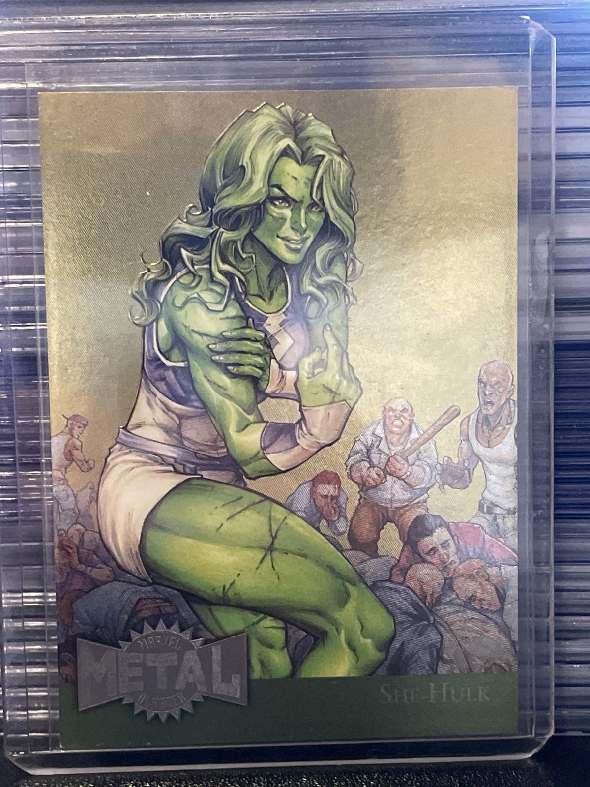 2015 Fleer Marvel Retro She-Hulk Metal Blaster Card #32 Foil Insert Upper Deck